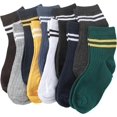 thumbnail image 1 of CoCozhu Women's 10 Pairs Vintage Striped Ankle Socks Athletic Sport Casual Crew Socks, 1 of 4