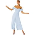 thumbnail image 1 of CoCozhu Women's Casual Ruffle Off Shoulder Sleeveless High Waisted Loose Long Wide Leg Jumpsuit Rompers Summer Beach Outfits, 1 of 7