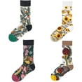 thumbnail image 1 of CoCozhu Womens Flora SockslSheer Socks, Summer Transparent Thin Mesh Lace Elastic Jacquard Crystal Glass Socks, 1 of 8
