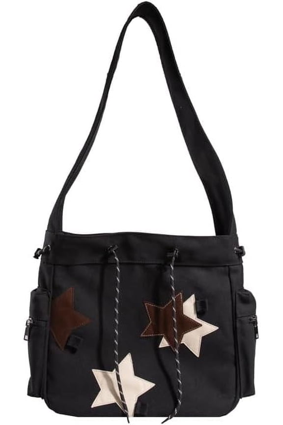 Y2K Star Messenger Bag Vintage Canvas Drawstring Purse Aesthetic School Crossbody Bag Acubi Emo Preppy Accessories