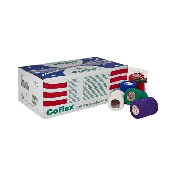 CoFlex Latex Self-Adherent Cohesive Bandage Multi-color NonSterile 3" x 5 Yd 24 Ct