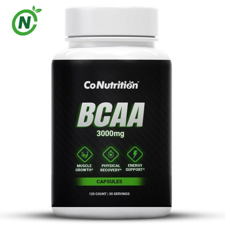 CoNutrition BCAAs Amino Acid Pre Workout Supplement Muscle Builder and Recovery 3000mg 120 Tablets