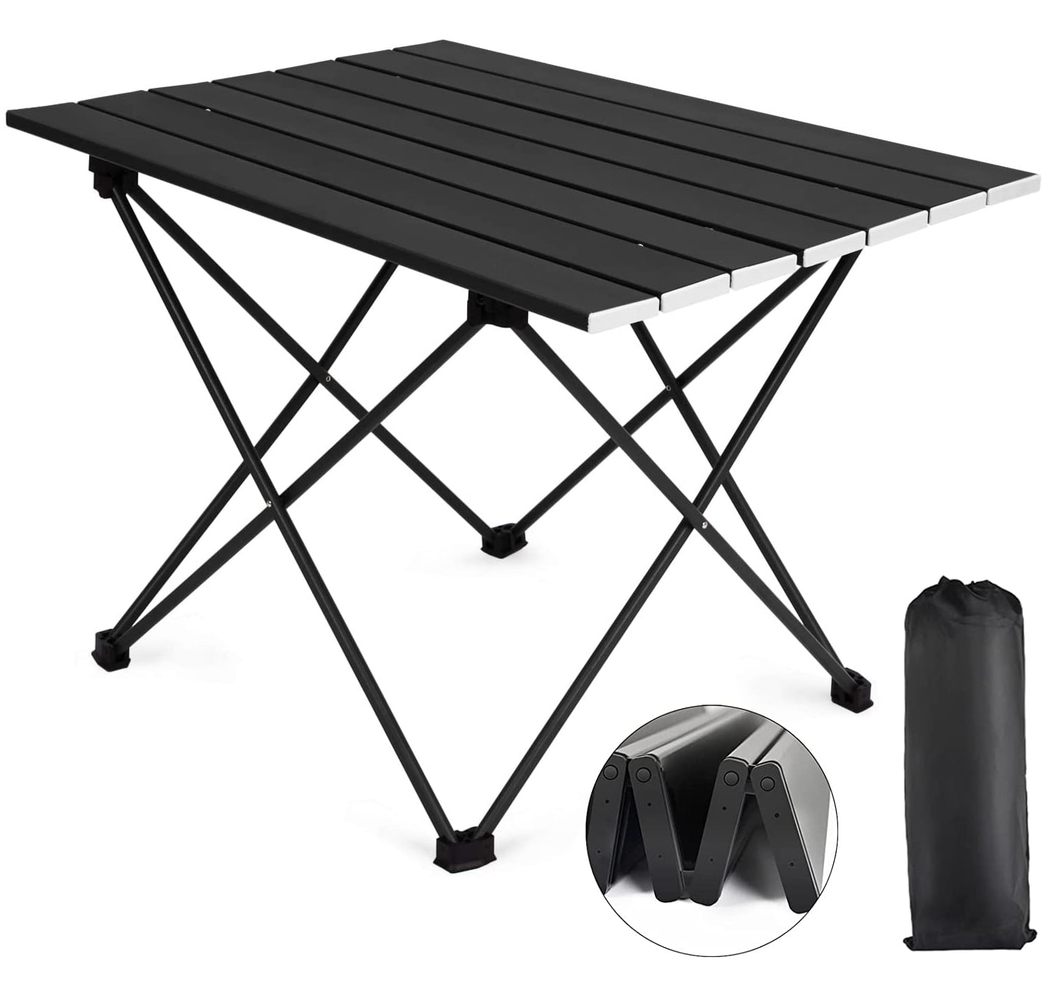 CoPedvic Camping Side Table Folding Beach Desk with Carry Bag for