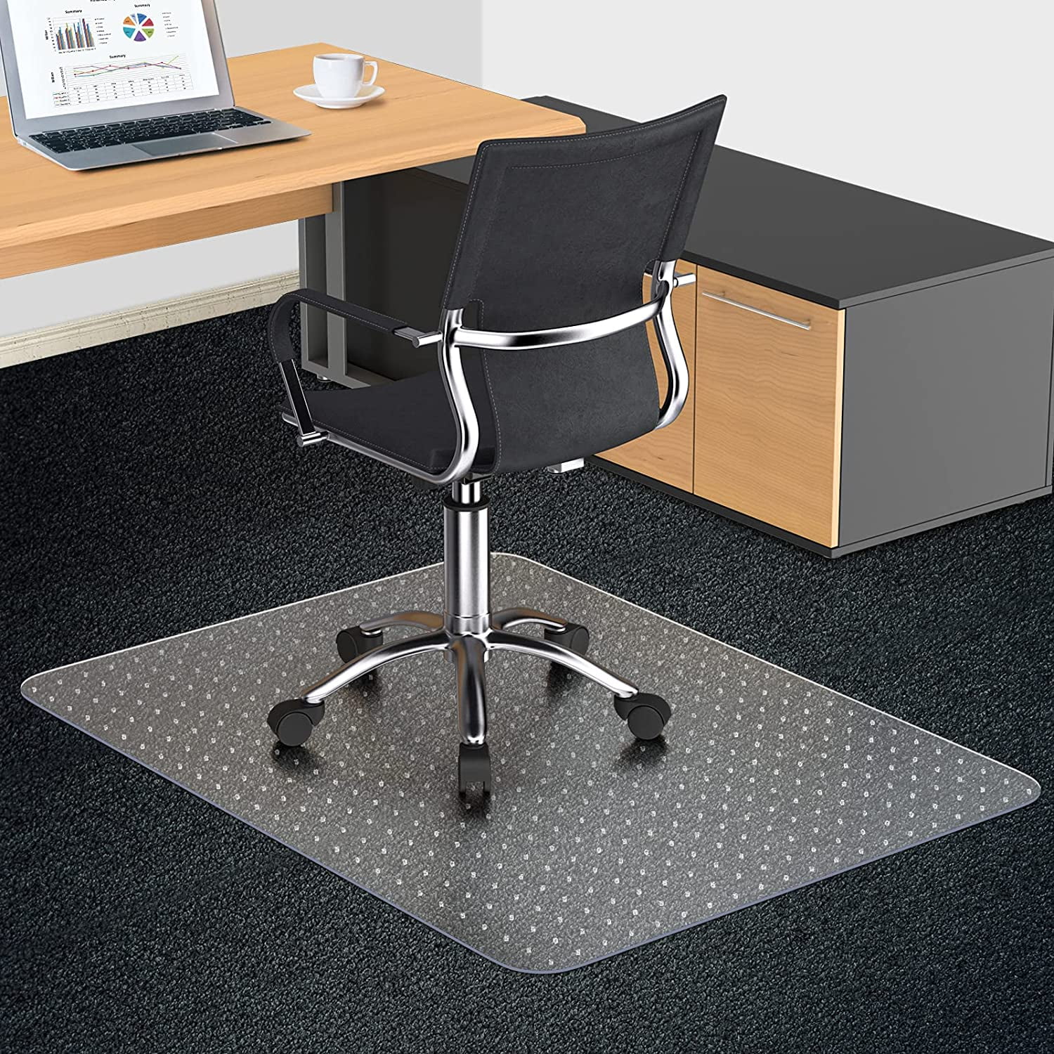 HappyTrends Office Chair Mat for Carpet-36 x48 Transparent Computer Desk  Chair Mat for Carpeted Hard Wood/Tile Floor,Anti-Slip Home Office Chair  Floor