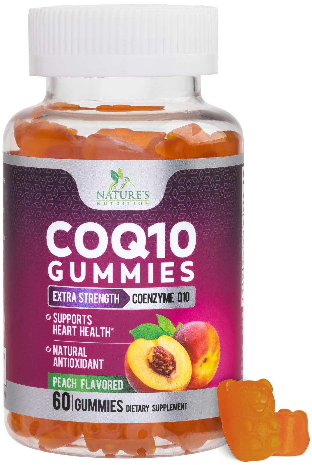 CoQ10 Gummies 100mg - 3X Strength, High Absorption, Antioxidant Supplement for Heart Health Support & Energy Production, Ultra Coenzyme Q10 Vitamins, Coq 10 Supplements, Non-GMO - 60 CoQ10 Gummies