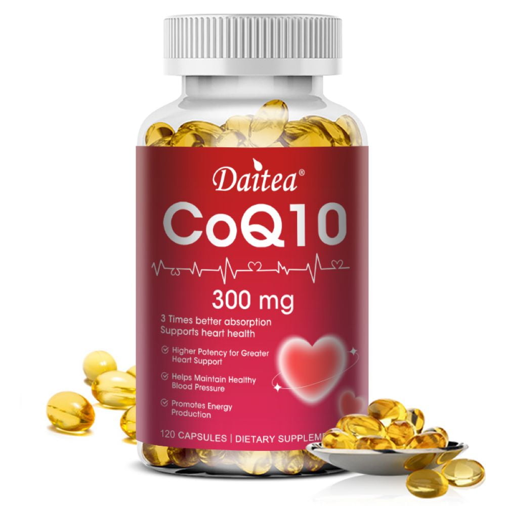 CoQ10 300mg Softgels, Antioxidant For Heart Health & Energy Production, High Absorption Coenzyme Q10 Supplements - 120 Softgels
