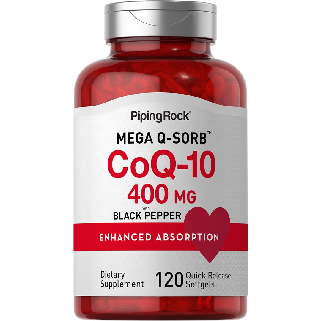 CoQ10 400 mg | 120 Softgels | with Black Pepper | by Piping Rock