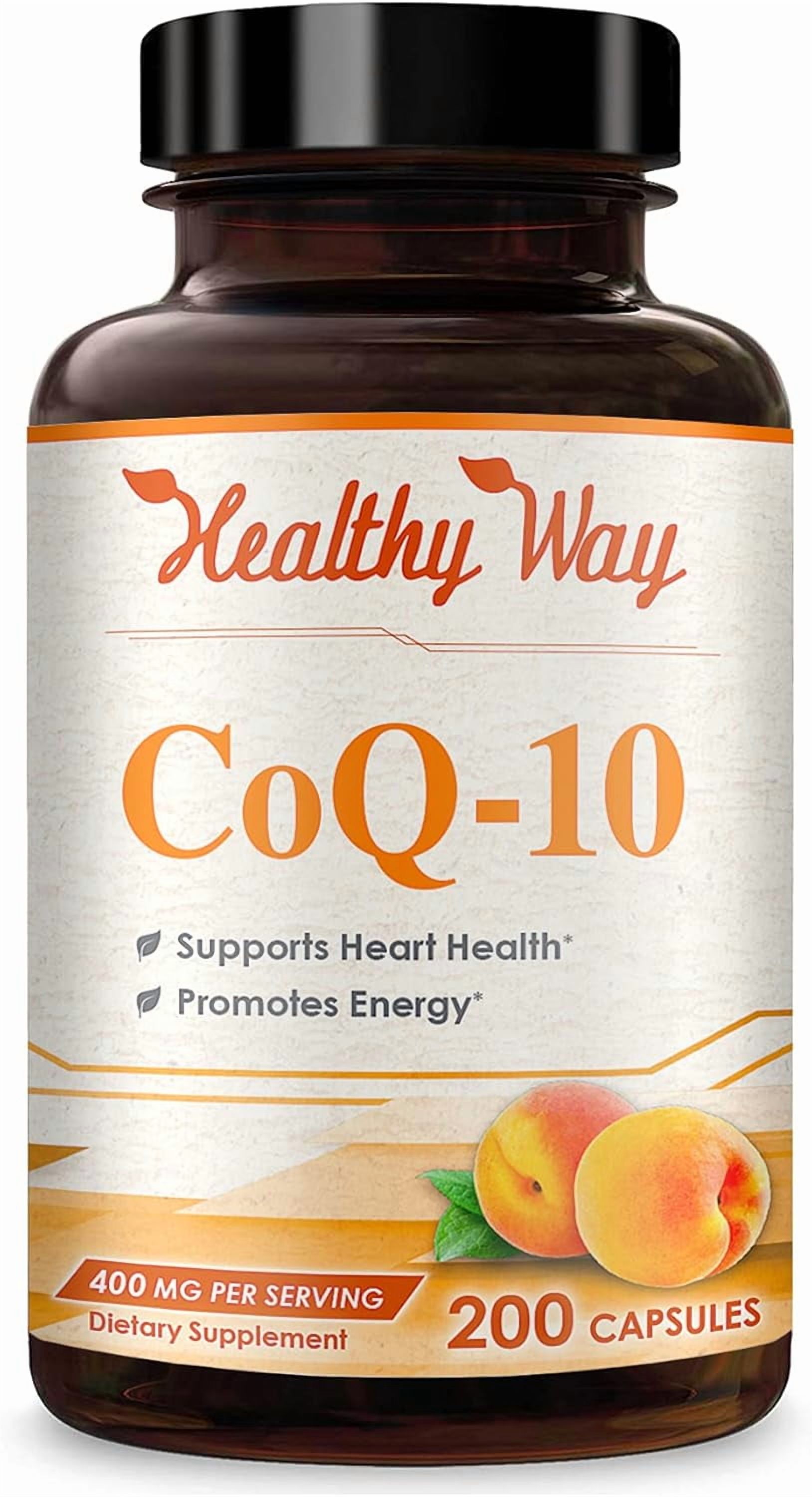 Healthy Way CoQ10 Supplement, Antioxidant Support for Heart Health & Energy, 400mg, 200 Capsules