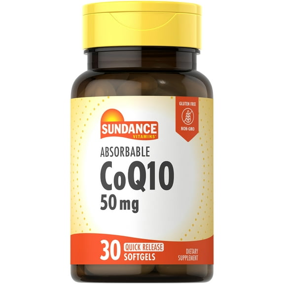 CoQ10 50mg | 30 Quick Release Softgels | Non-GMO and Gluten Free Supplement | By Sundance