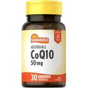 CoQ10 50mg | 30 Quick Release Softgels | Non-GMO and Gluten Free Supplement | By Sundance