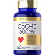 CoQ10 600 mg | 60 Softgels | with Black Pepper Extract | by Carlyle