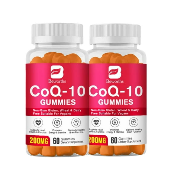 CoQ10 Gummies 200mg, High Absorption Coenzyme Q10 Supplements for Heart Health & Cellular Energy, Non-GMO, Gluten Free, 120 Count(2 Pack)