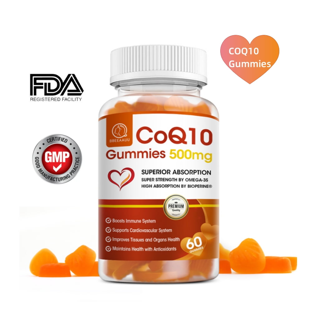 CoQ10 Gummies 500mg, High Absorption, Sugar Free, Cholesterol Support