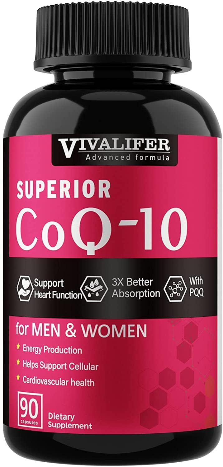 CoQ10 High Absorption 300mg, 90 Ct Antioxidants, Heart Function Support, Brain and Cellular Health,