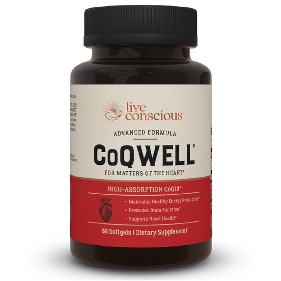 CoQWell - CoQ10 Heart, Brain, and Vascular Health Support, High-Quality Coenzyme Q10 Ubiquinone - 60 Softgels - 60 Day Supply
