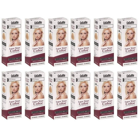 CoSaMo - Love Your Color Non-Permanent Hair Color 770 Beige Blonde - 3 oz. (Pack of 12) + 3 Count Eyebrow Trimmer