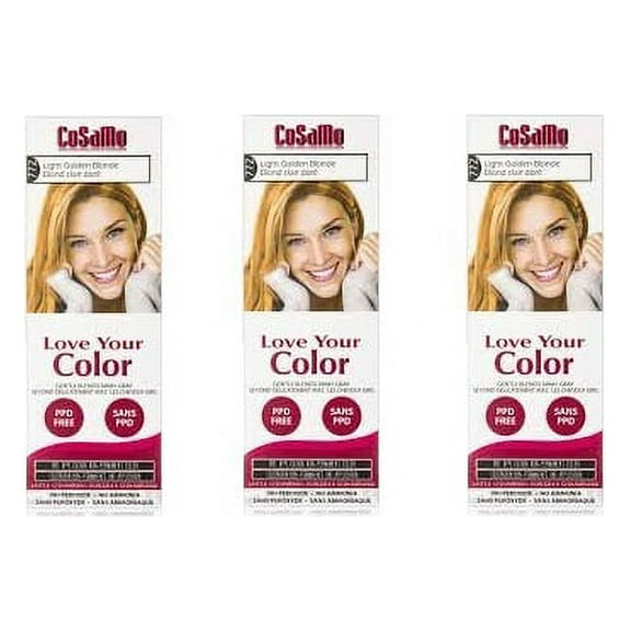 CoSaMo - Love Your Color Non-Permanent Hair Color 772 Light Golden Blonde - 3 oz. (Pack of 3)