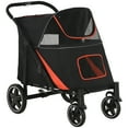 thumbnail image 1 of CoSoTower 1-Click Foldable Doggy Stroller for Medium Large Dogs, Pet Stroller with Storage, Smooth Ride with Shock Absorption, Mesh Window, Safety Leash, Big Dog Walking Stroller, Black, 1 of 7