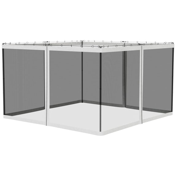 CoSoTower 10' X 12' Replacement Mesh Sidewall Netting for Patio Gazebos and Canopy Tents with Zippers (Sidewall Only), White