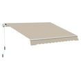 thumbnail image 1 of CoSoTower 13' X 8' Retractable Awning, Patio Awnings, Sunshade Shelter W/ Manual Crank Handle, Uv & Water-Resistant Fabric and Aluminum Frame for Deck, Balcony, Yard, Beige, 1 of 8