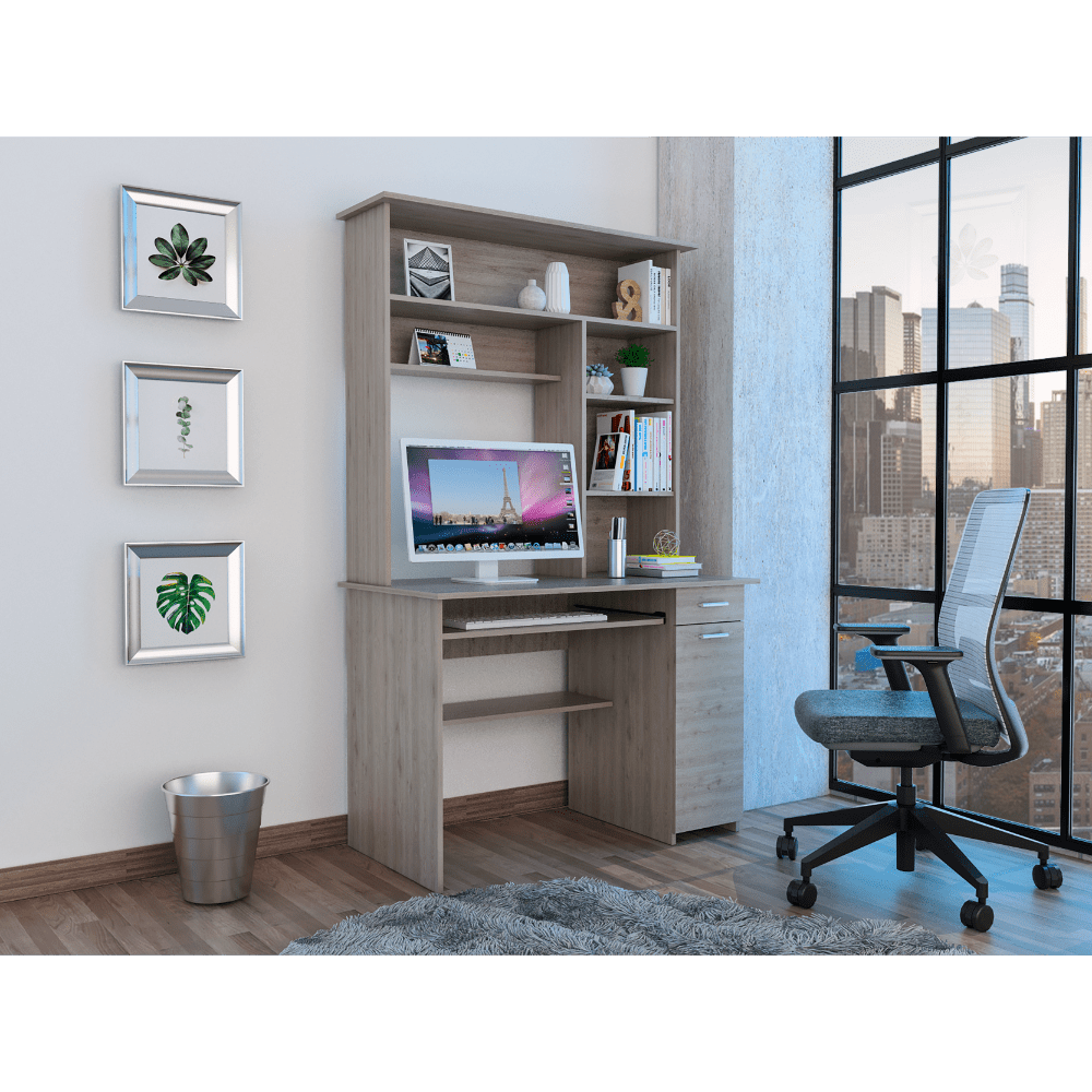 CoSoTower 180 Hutch Desk, Multiple Shelves, Keyboard Tray, CPU Anel