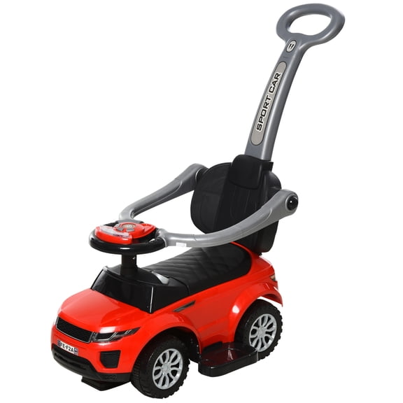 CoSoTower 2 in 1 Push Cars for Toddlers Kid Ride on Push Car Stroller Sliding Car with Horn Music Light Function Secure Bar Ride on Toy for Boy Girl 1-3 Years Old Red