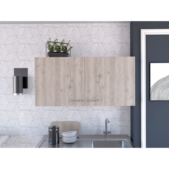 CoSoTower 2-Door 2-Compartment Wall Cabinet White And Light Grey
