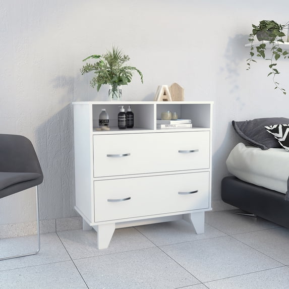 CoSoTower 2-Drawer 2-Shelf Dresser White