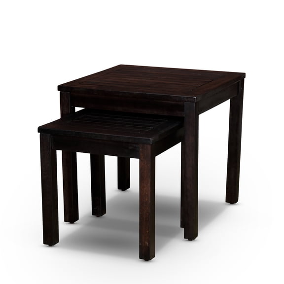CoSoTower 2-Piece Eucalyptus Nesting Table Set, Espresso