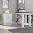 thumbnail image 1 of CoSoTower 2 Piece Kitchen Set, Kitchen Island + Pantry Cabinet , White /Walnut /Light Oak, 1 of 6