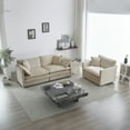 thumbnail image 1 of CoSoTower 2 Seater Loveseat and Chair Set, 2 Piece Sofa & Chair Set, Loveseat and Accent Chair , 2-Piece Upholstered Chenille Sofa Living Room Couch Furniture(1+2 Seat ) ,Beige Chenille, 1 of 9