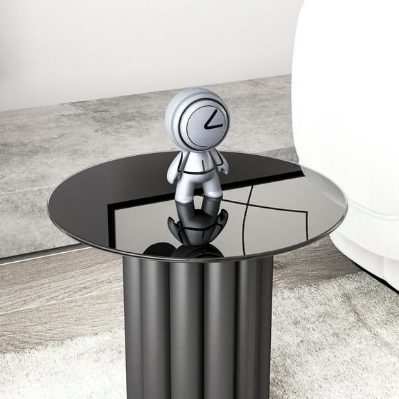 CoSoTower 20" Inch Round Tempered Glass Table Top Black Glass 1/4" Inch Thick Round Polished Edge