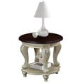 thumbnail image 1 of CoSoTower 22'' Two Tone Round End Table,Solid Wood Sofa Side Table with Shelf,Living Room Corner Table Easy Assemble,Beige and Espresso Top, 1 of 1