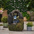 thumbnail image 1 of CoSoTower 23.75" High Hand Crafted Weather Resistant Floor Fountain, Moss + Black, 1 of 9