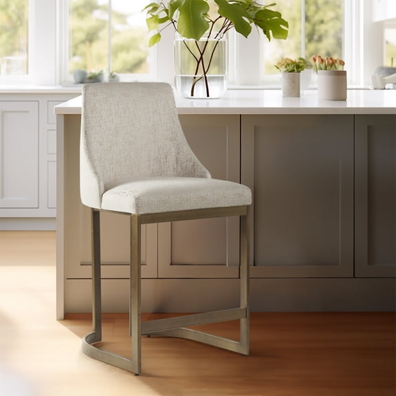 CoSoTower 26"H Upholstered Counter Stool with Metal Base