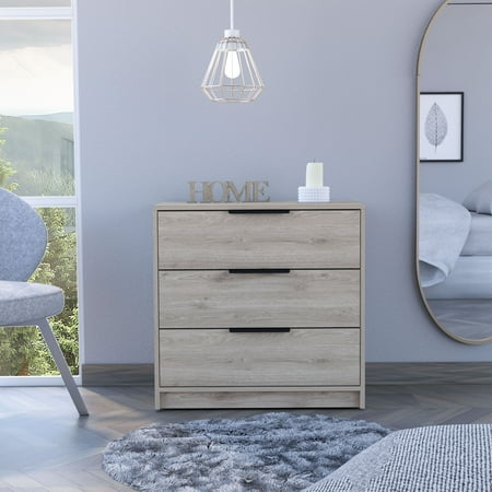 CoSoTower 3-Drawer Rectangle Dresser Light Grey