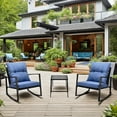 thumbnail image 1 of CoSoTower 3 Pieces Patio Bistro Set Outdoor Rocking Chair W Blue Cushion for Yard Garden Poolside, 1 of 9