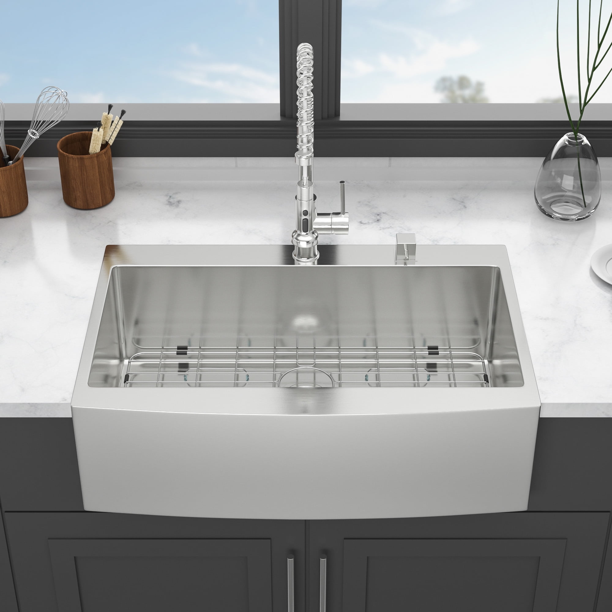 33 Inch Stainless Steel Farmhouse Kitchen Sink with Accessories