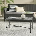 thumbnail image 1 of CoSoTower 36.75" Outdoor Iron Coffee Table - Black Brush Silver Patio Table for Garden, Deck or Porch - Powder Coated 20.75" D x 18" H - Easy Assembly, 1 of 9
