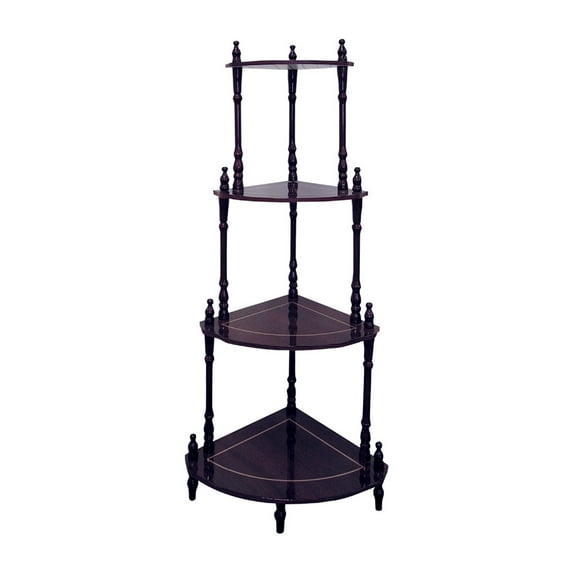 CoSoTower 39" Tall 4-Tier Wooden Standing Corner Shelf, Cherry Finish