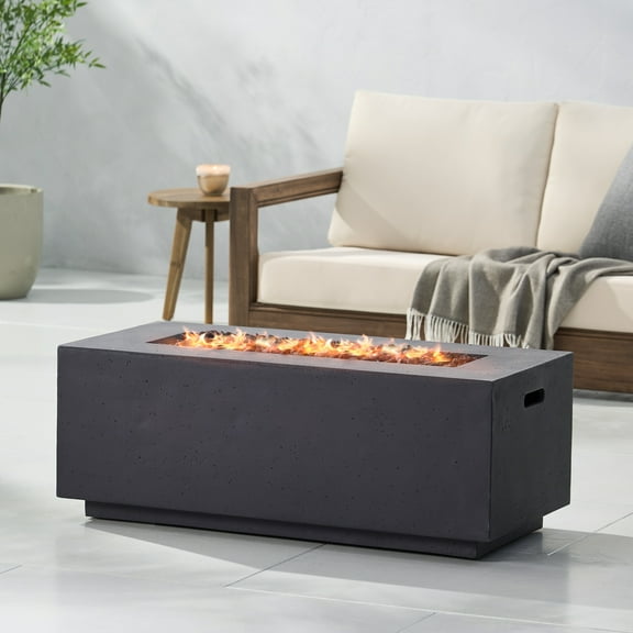 CoSoTower 40" Rectangular Mgo Fire Pit - 40 000 Btu with Tank Holder