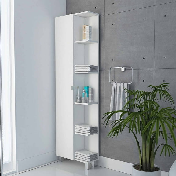 CoSoTower 5-Shelf Linen Cabinet White