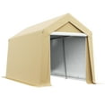 thumbnail image 1 of CoSoTower 7' X 12' Garden Storage Tent, Heavy Duty Outdoor Shed, Waterproof Portable Shed Storage Shelter with Ventilation Window and Large Door for Bike, Motorcycle, Garden Tools, Beige, 1 of 8