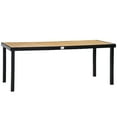 thumbnail image 1 of CoSoTower 75" X 35" Outdoor Dining Table for 8 People, Rectangular Aluminum Frame Garden Table with All-Weather Faux Wood Top for Garden, Lawn, Patio, Natural, 1 of 9