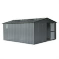 thumbnail image 1 of CoSoTower Backyard Storage Shed 11' X 12.5' with Galvanized Steel Frame & Windows, Outdoor Garden Shed Metal Utility Tool Storage Room with Lockable Door for Patio(Dark Gray), 1 of 9