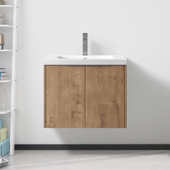 CoSoTower Bathroom Cabinet With Sink,Soft Close Doors,Float Mounting Design,24 Inch For Small Bathroom,24X18-00624 ImoKd-Packing
