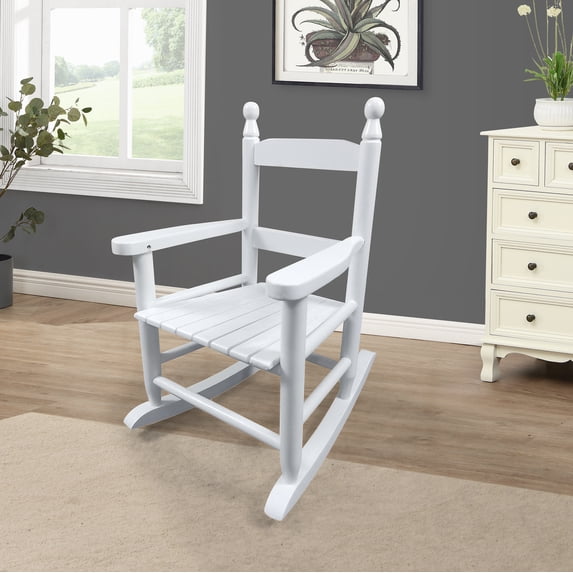 CoSoTower Children'S Rocking White Chair- Indoor Or Outdoor -Suitable For Kids-Durable