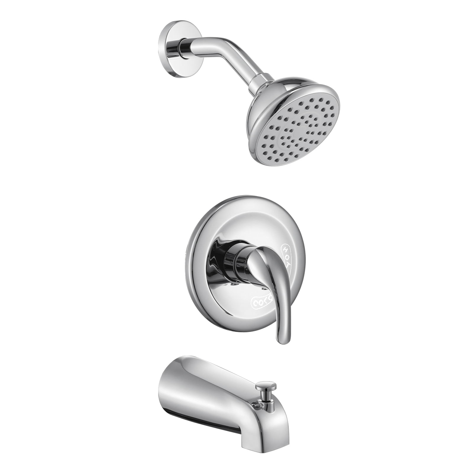 CoSoTower Chrome 6 Inch Shower Faucet Wih Tub Spout Combo
