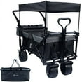 thumbnail image 1 of CoSoTower Collapsible Wagon 140L Wagons Carts Foldable with Removable Canopy, Folding Wagon Cart with Wheels for All-Terrain with Brake, Foldable Wagon with Cooler Bag, for Camping Beach Shopping, 1 of 7