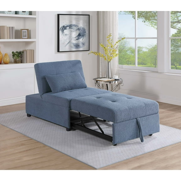 CoSoTower Convertible Sofa Chair - Armless Pull-Out Sleeper with Hidden Bed & Accent Pillow, Modern Space-Saving Design for Living Room or Guest Room